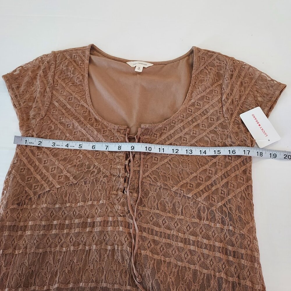 Lucky Brand Short Sleeve Lace Mini Dress Size Med - Picture 8 of 12